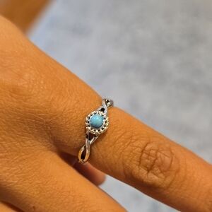 Elegant Silver and Blue Stone Ring
